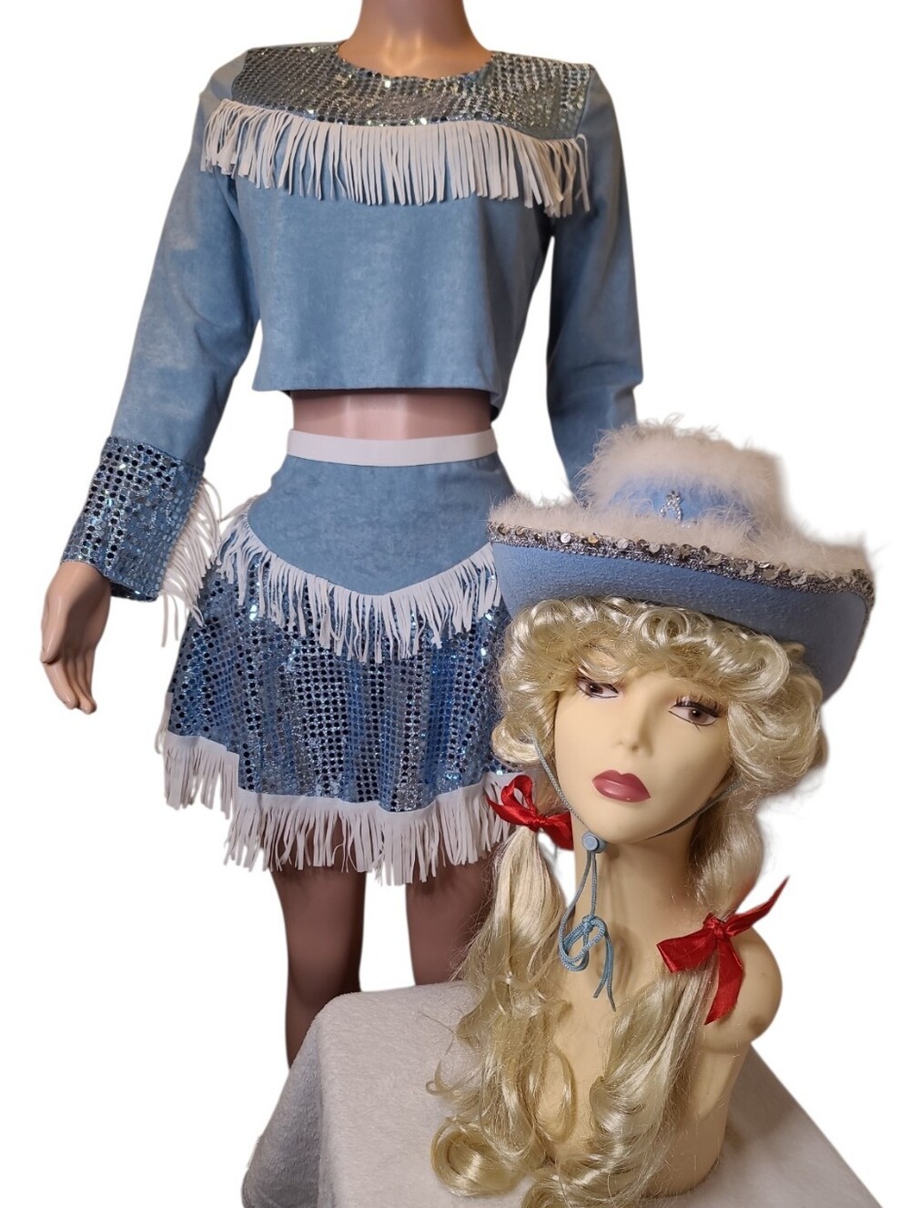 Dolly Parton Inspired Country Girl Cosplay Costume Wig & Hat M